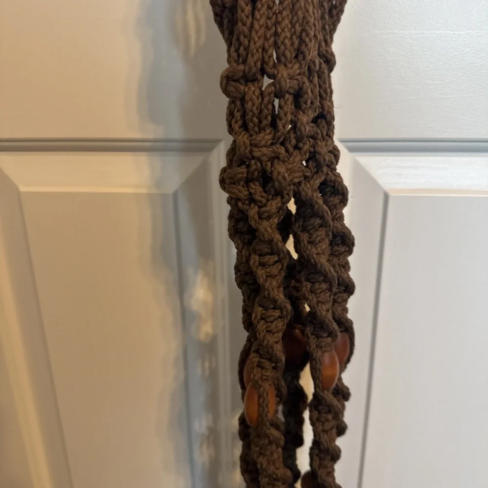 6' VTG Plant Hanger Macrame Retro Brown MCM